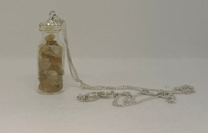 Necklace: Citrine Chips on Silver Plated Chain