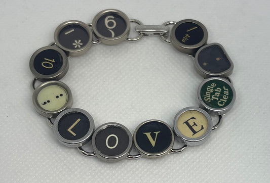 Bracelet: Vintage Typewriter Key (Various Designs)