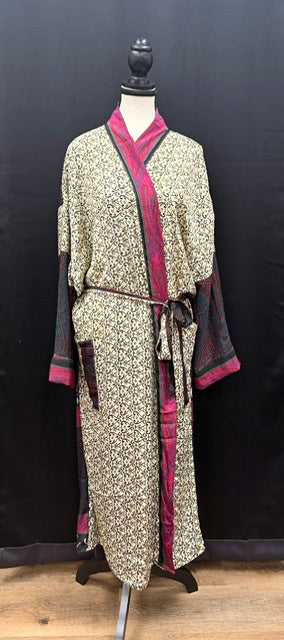 Robes: Upcycled Silk Long Kimono (Various Designs/Colors)