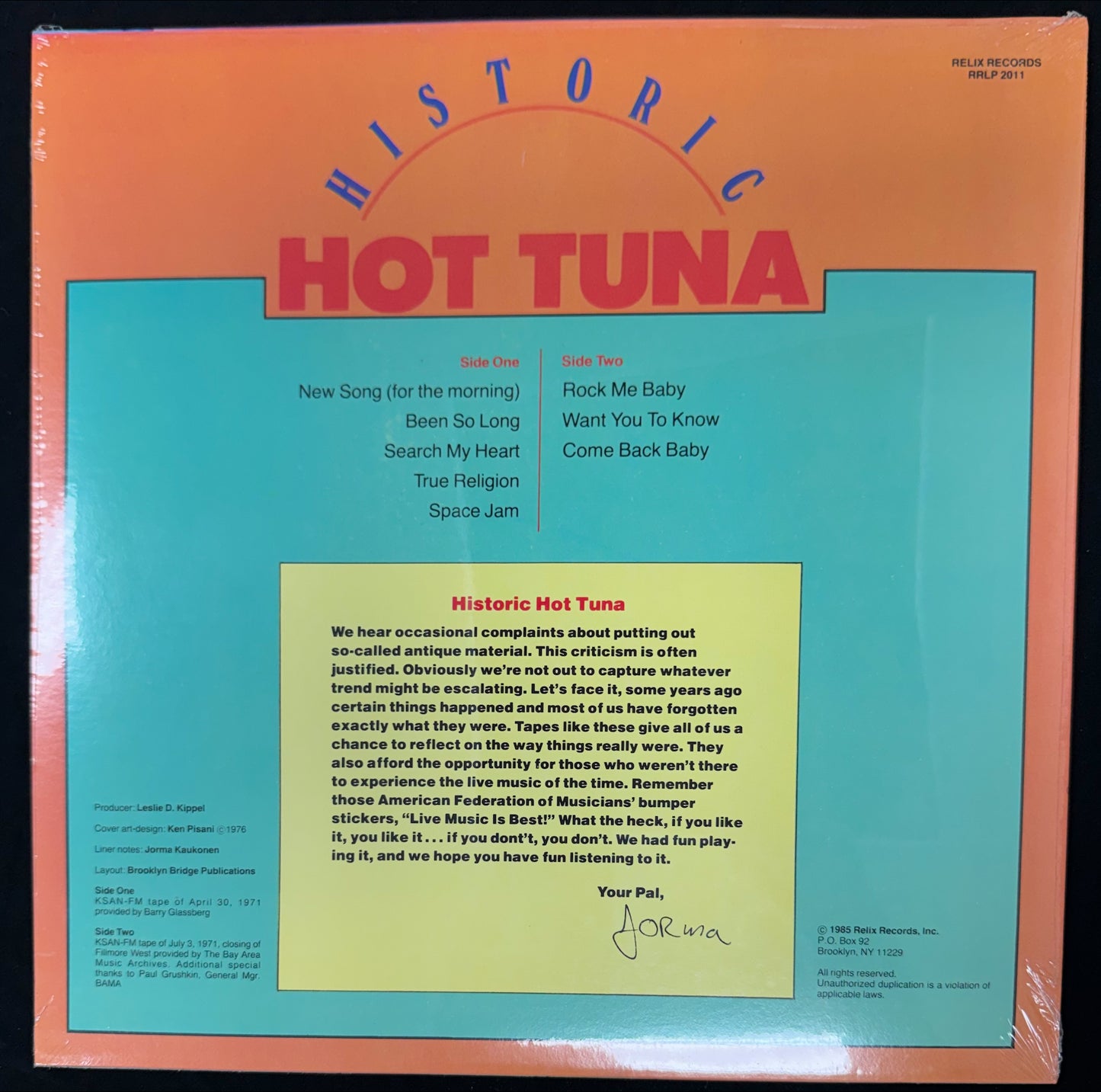 Hot Tuna - Historic Live Tuna (JH)