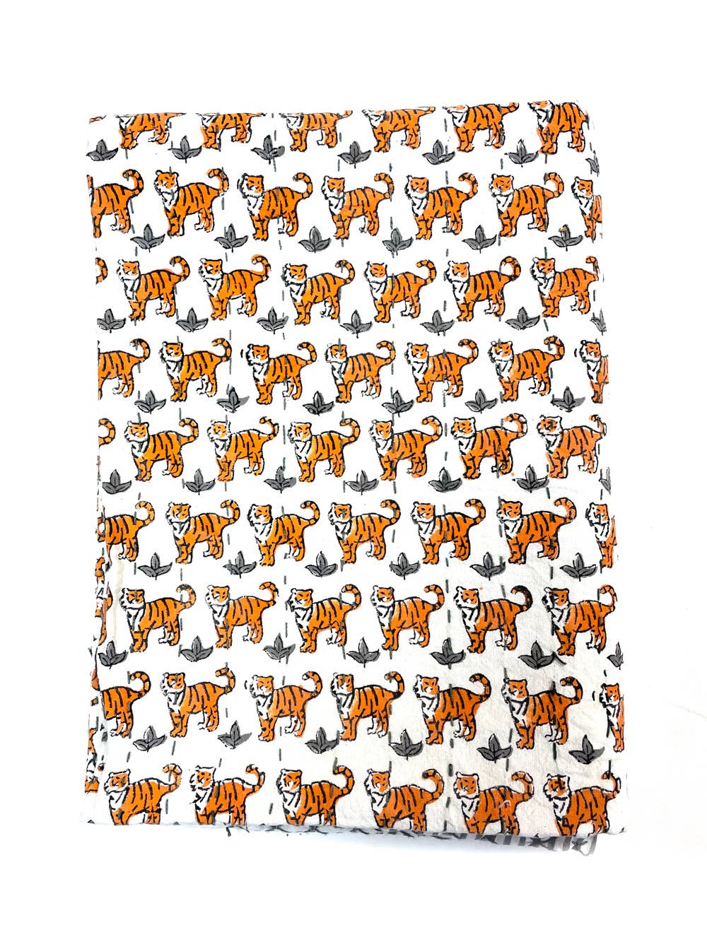 Blanket: Tiger Print Baby Kantha Quilt
