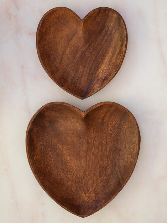 Plate: Wooden 10" Heart Plate