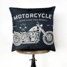 Pillows: Motorcycle Throw Pillows (3 Colors)