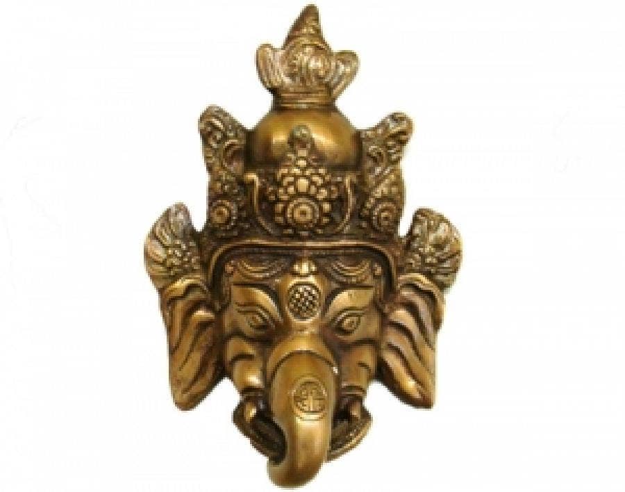 Mask: Ganesh Solid Brass