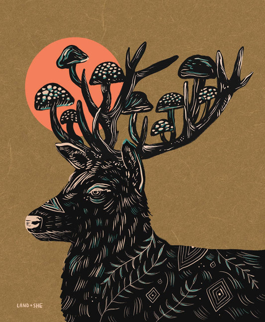 Art Print: Mushroom Deer