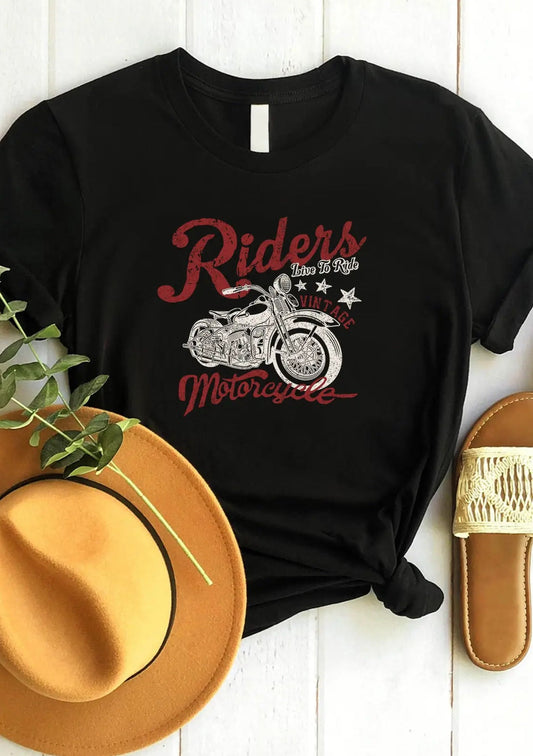 T-Shirt: Ladies Black Riders Vintage M/C