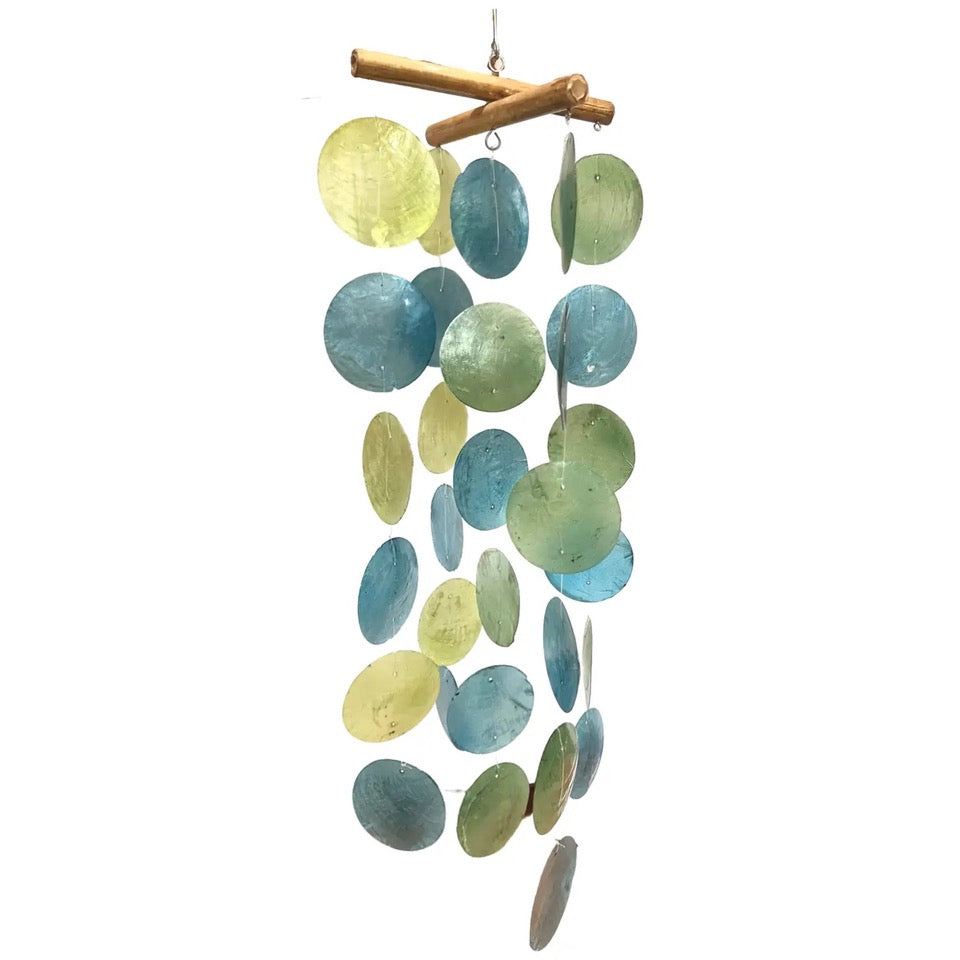 Chime: Capiz Shell Chime -  Blue and Green