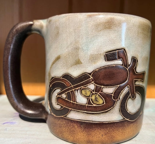 Pottery: Stoneware Motorcycle Mug