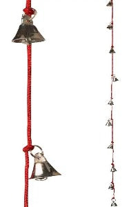 Chime: Recycled Brass Bells On Red Cotton Cord