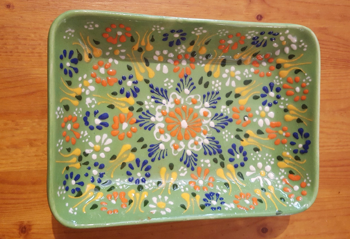 Turkish Pottery: Ceramic Mezze Oblong Dish Large (Various Colors)