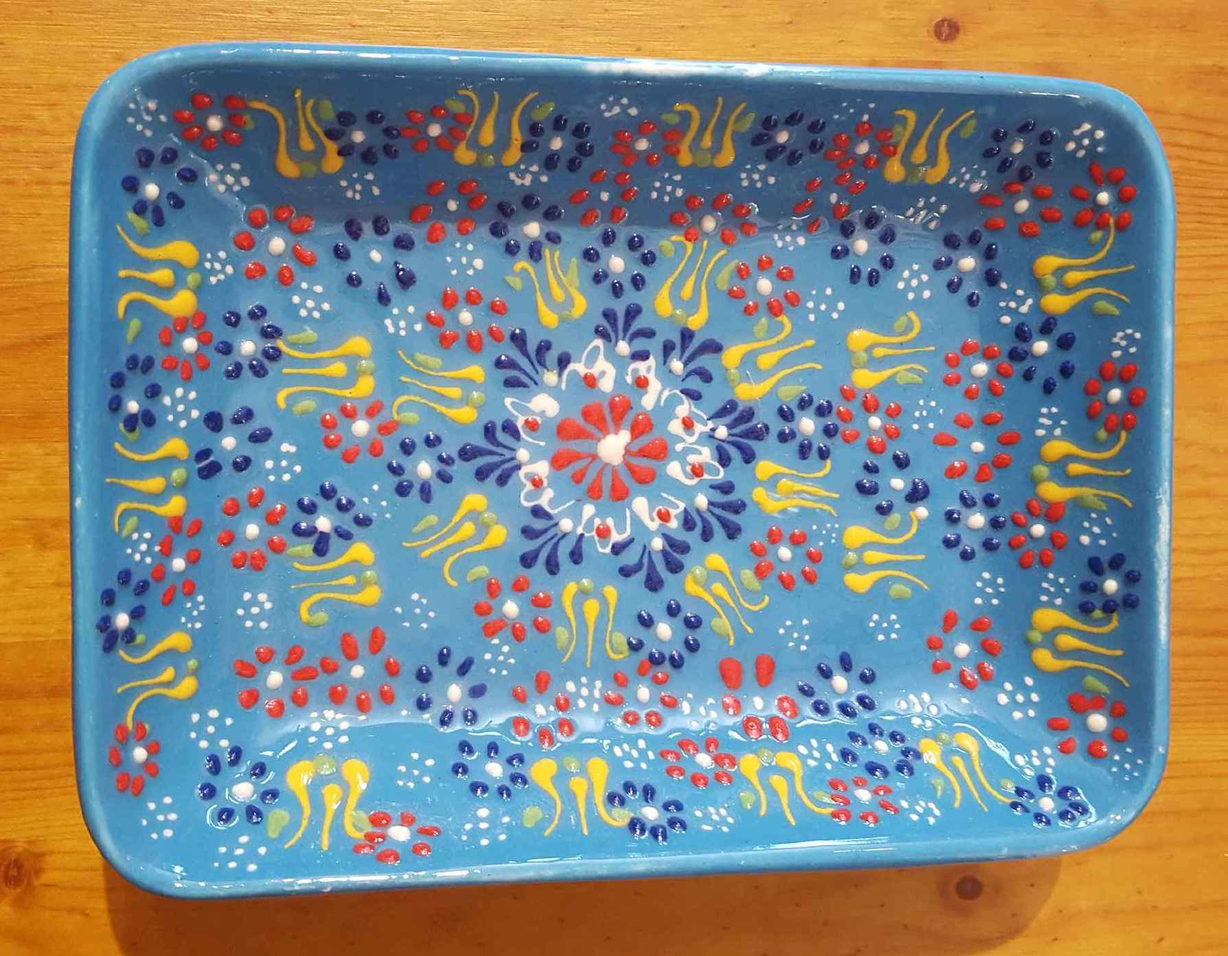 Turkish Pottery: Ceramic Mezze Oblong Dish Large (Various Colors