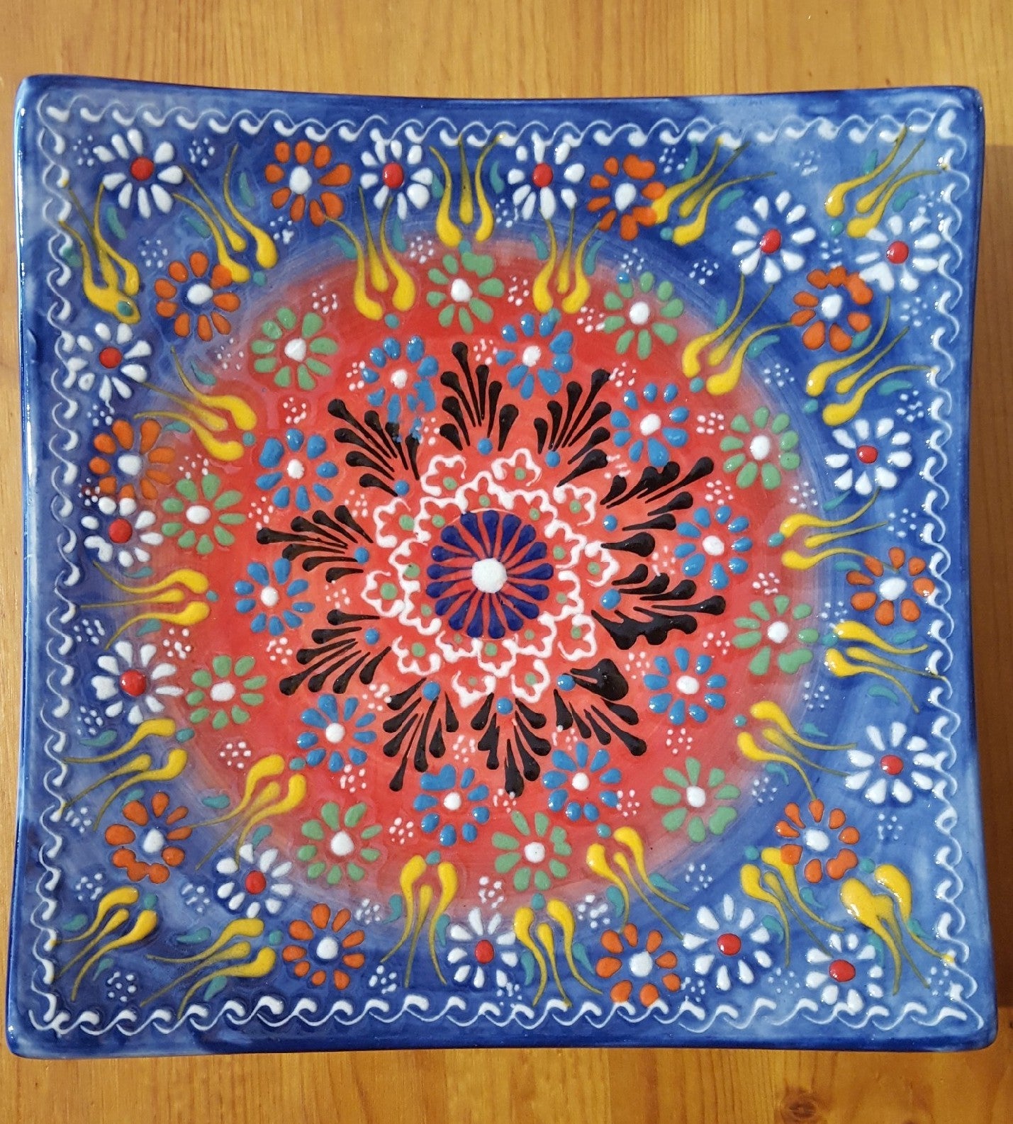 Turkish Pottery: Square Plate (various colors)