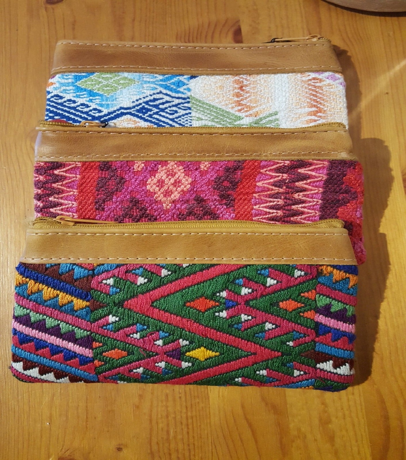 Coin Purse - Huipil Leather Trimmed