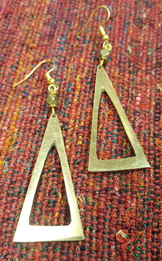 Earrings: Hand Cast Brass