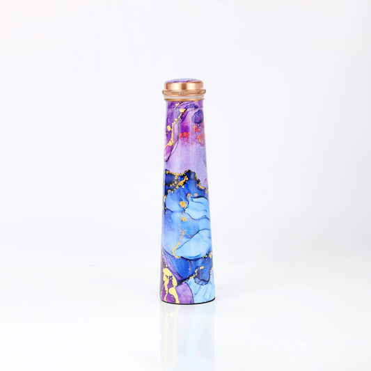 Water Bottle: Printed Tower Copper Water Bottle 850ML - Purple Marble