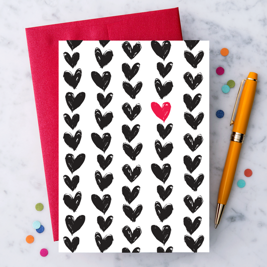 Cards: "Painted Hearts” Greeting Card.