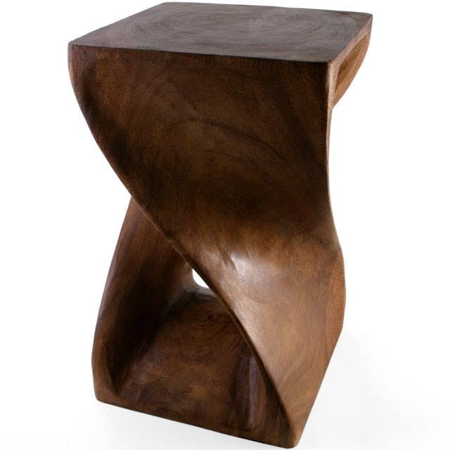 Furniture: Honey Twist Acacia Wood Side Table