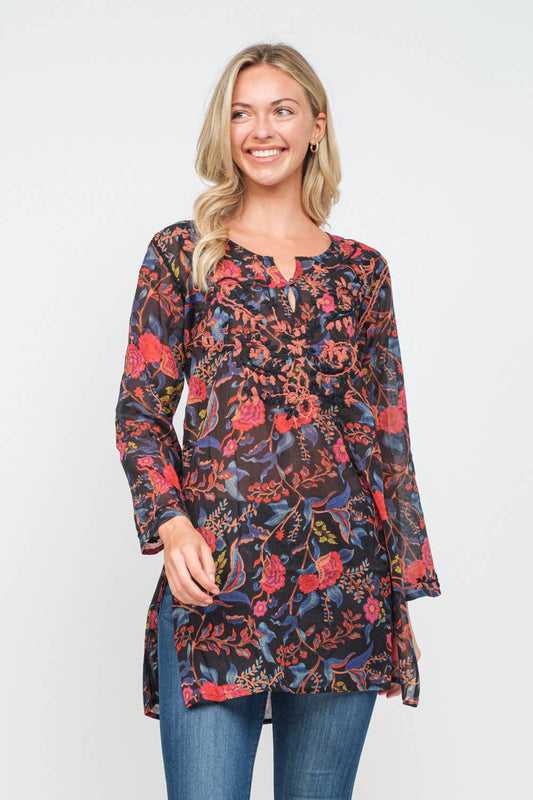 Tunic: Evie Printed Embroidered
