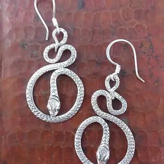 Earrings: Sterling Silver Spiral Snake
