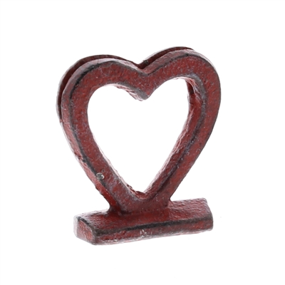 Place Card Holder - Heart Cast Iron/Red